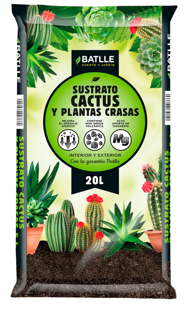 BATTLE SUSTRATO CÁCTUS Y PLANTAS CRASAS 20L