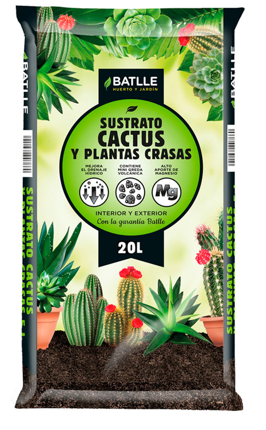 BATTLE SUSTRATO CÁCTUS Y PLANTAS CRASAS 20L
